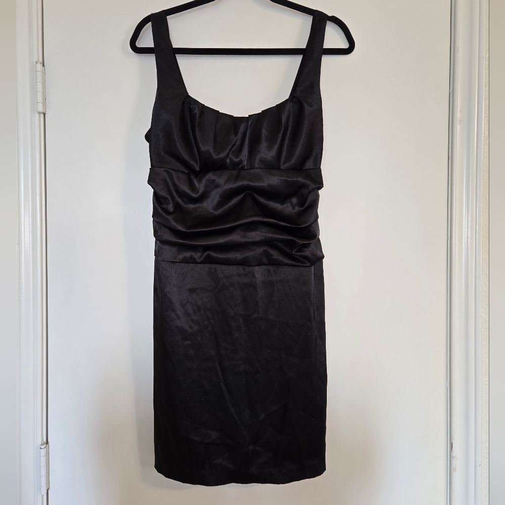 B Darlin Black Satin Mini Dress